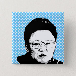 Kim Jong Il 15 Cm Square Badge