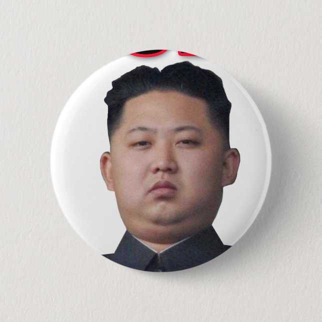 kim jong il bow 6 cm round badge (Front)