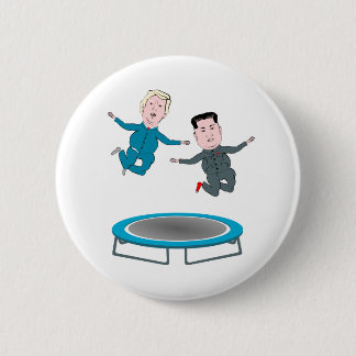 Kim Jong Un and President Trump Trampolone 6 Cm Round Badge
