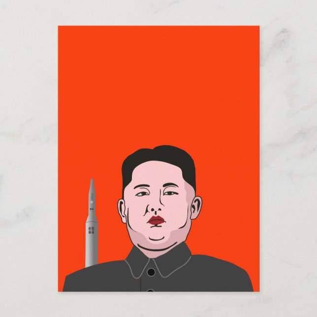Kim Jong-un & nuclear missile Postcard (Front)
