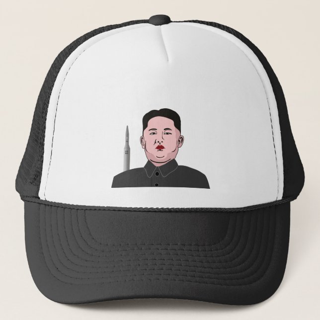 Kim Jong-un & nuclear missile Trucker Hat (Front)