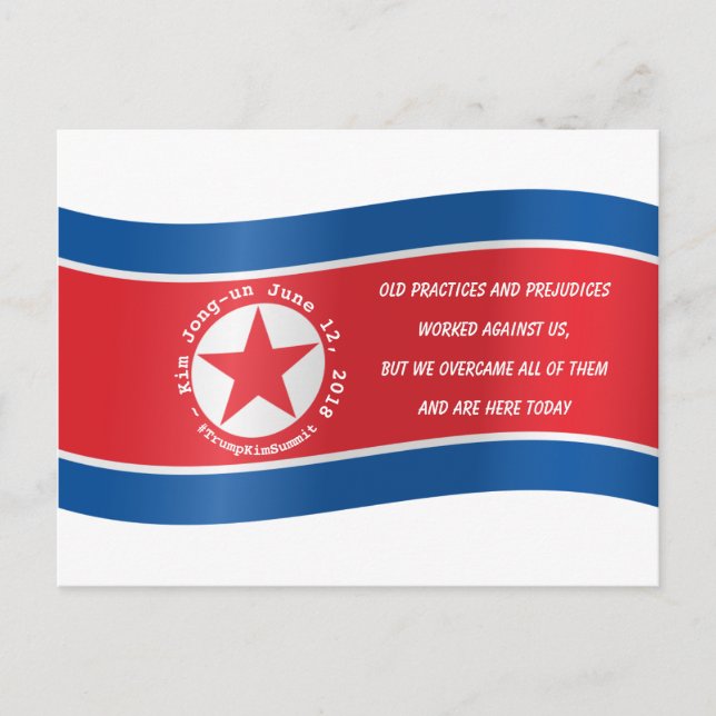 Kim Jong un Quote Trump Kim Summit North Korea USA Postcard (Front)
