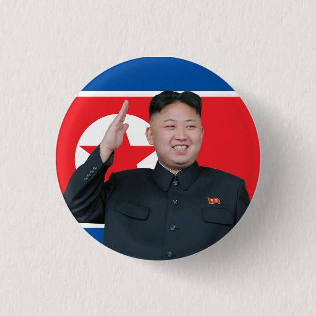 Kim Jong Un Salute 3 Cm Round Badge (Front)