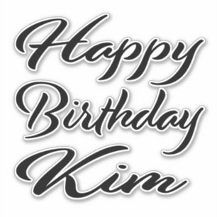 Kim Name Vorname black Sticker Geburtstag