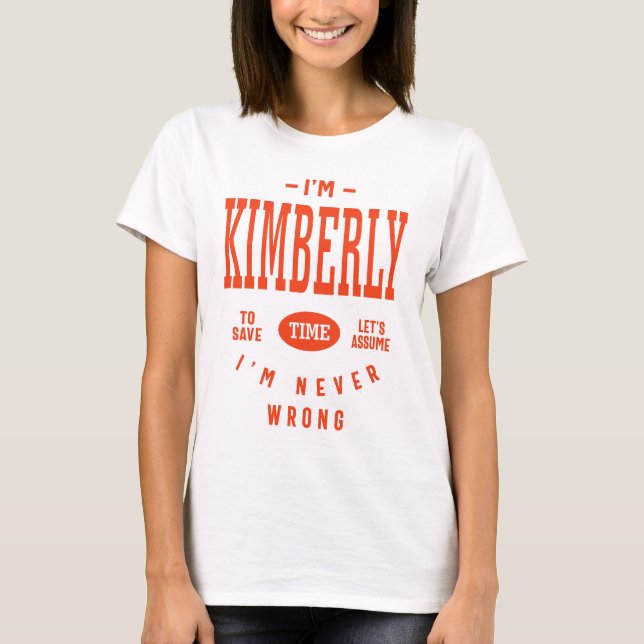 Kimberly Personalised Name Birthday Gift T-Shirt (Front)