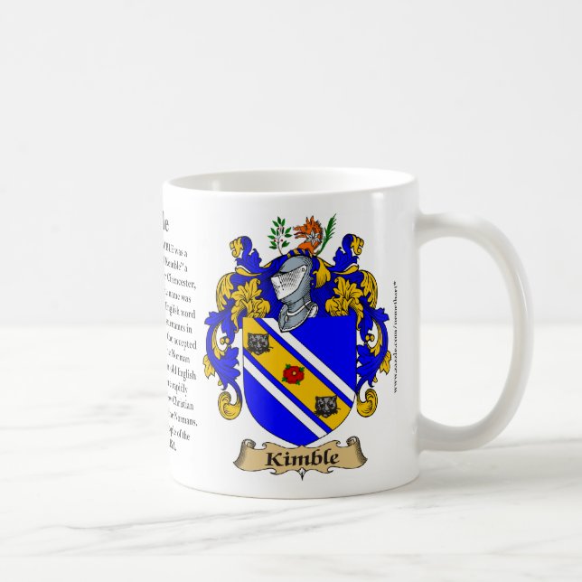 Kimble, the Origin, the Meaning and the Crest Coffee Mug (Right)