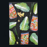 Kimchi Ingredients Watercolor Fun Fermentation Tea Towel<br><div class="desc">Decorate your kitchen with this fun kimchi dish towel. Makes a great holiday,  housewarming or wedding gift! 
You can customise it and add text too.
Check my shop for lots more colours and patterns!</div>