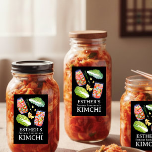 Kimchi Ingredients Watercolor HOMEMADE Custom  Food Label