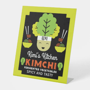 Kimchi Kitchen Home Made Food Pedestal Sign