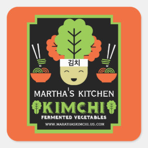 Kimchi Kitchen Home Made Food Square Sticker