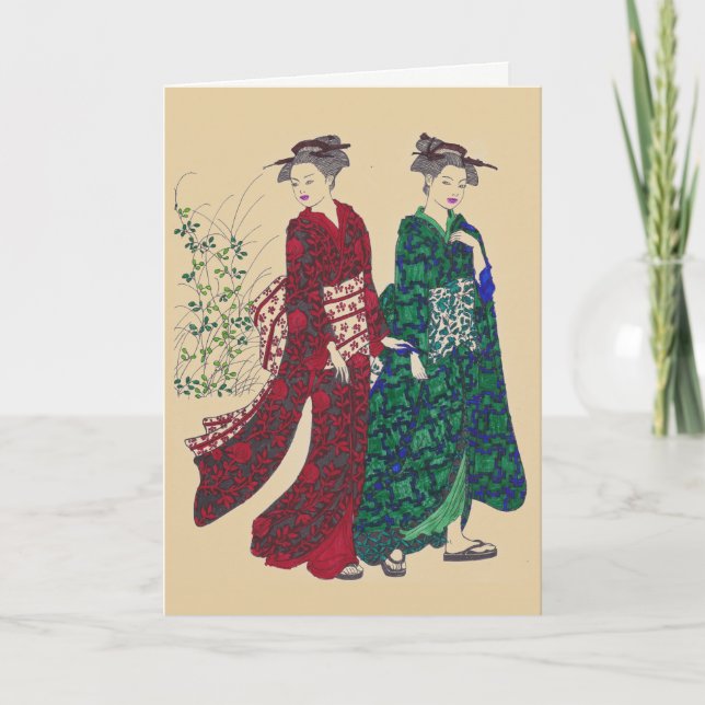 Kimono #1 Greeting Card - Customise (Front)