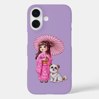Kimono Cutie & Puppy Love iPhone 16 Case