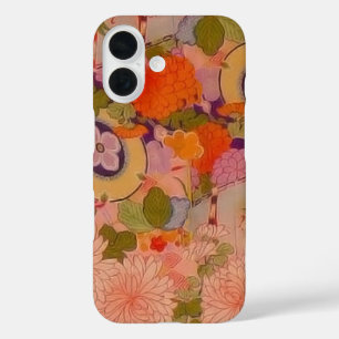 Kimono Flower Pink Floral Pattern iPhone 16 Case