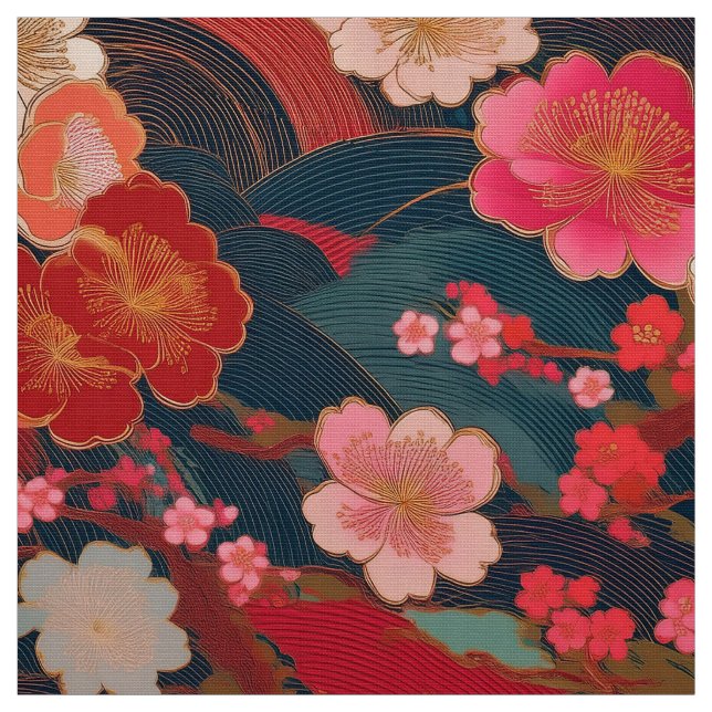 Kimono inspired japanese fabric (Swatch)