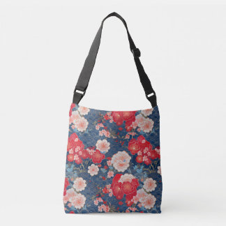 Kimono pattern inspired japanese fabric crossbody bag