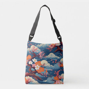 Kimono pattern inspired japanese fabric crossbody bag
