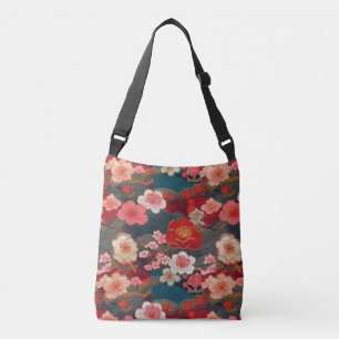 Kimono pattern inspired japanese fabric crossbody bag