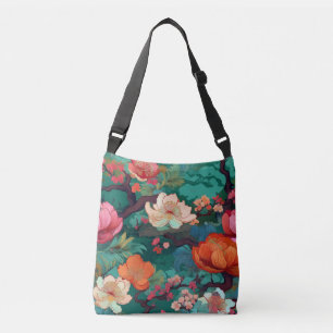Kimono pattern inspired japanese fabric crossbody bag