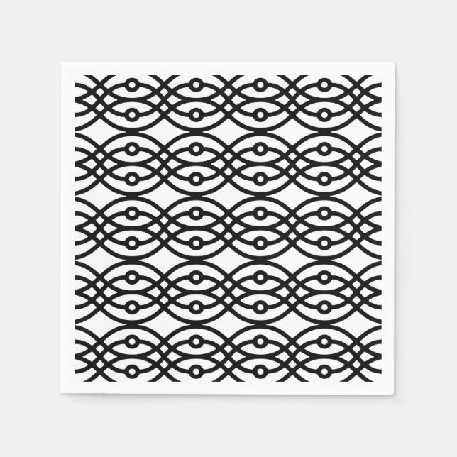 Kimono print, black on white napkin (Front)