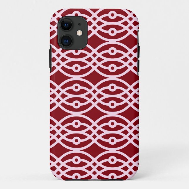 Kimono print, burgundy and pink Case-Mate iPhone case (Back)