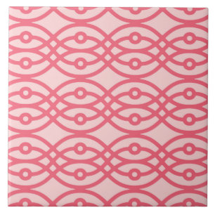 Kimono print, coral pink tile