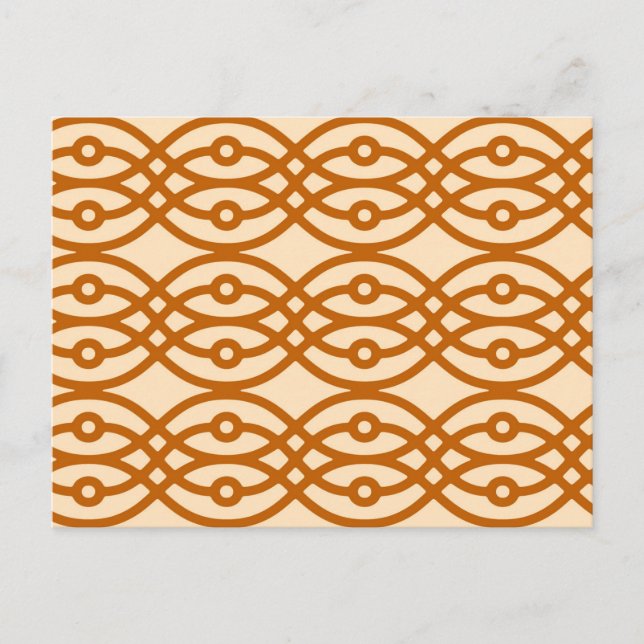 Kimono print, peach and terracotta postcard (Front)