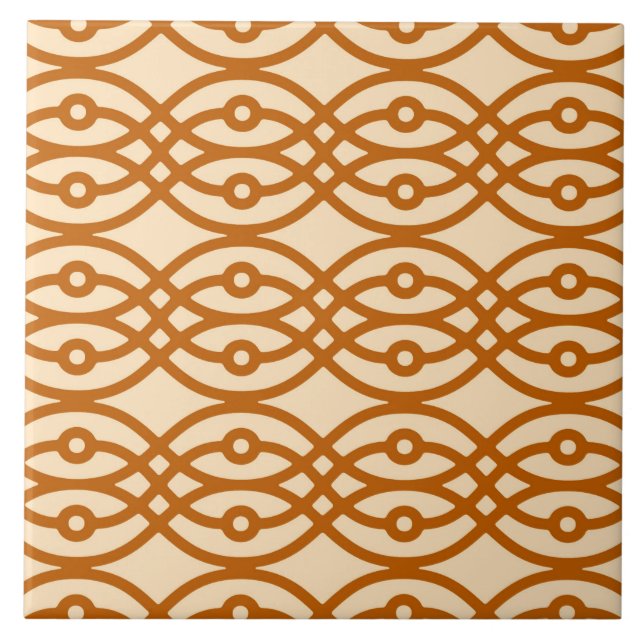 Kimono print, peach and terracotta tile (Front)