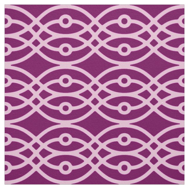 Kimono print, plum and pink fabric (Swatch)