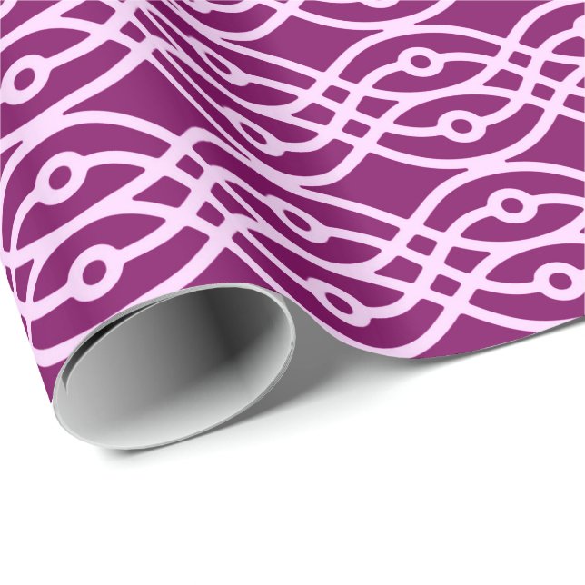 Kimono print, plum and pink wrapping paper (Roll Corner)