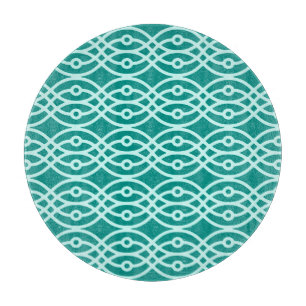 Kimono print, turquoise and aqua cutting board