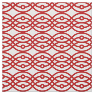 Kimono print, white and dark red fabric