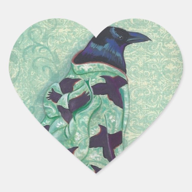 Kimono Raven heart stickers (Front)