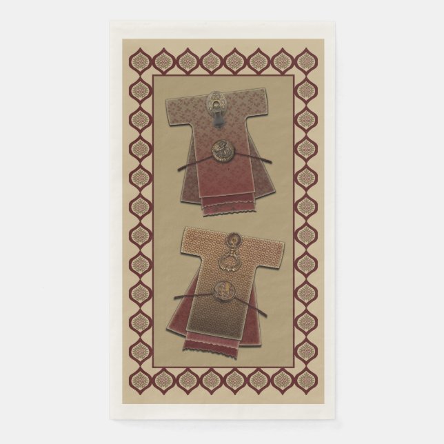 Kimonos Gold and Red Bath Napkin (Front)