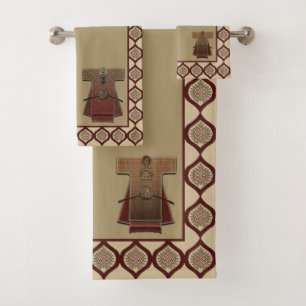 Kimonos Gold and Red Bath Towel Set