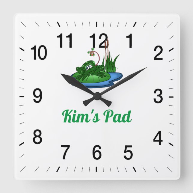 Kim's Pad Square Wall Clock (Front)