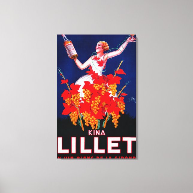 Kina Lillet Vintage PosterEurope Canvas Print (Front)