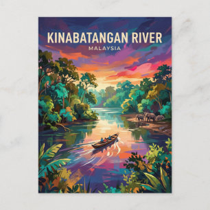 Kinabatangan River Malaysia Postcard