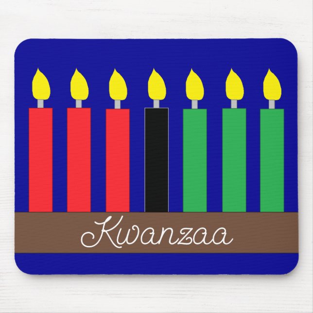 Kinara for Kwanzaa:  Dark Blue Mouse Pad (Front)