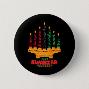 Kinara Seven Candles Principles Of Kwanzaa Happy K 6 Cm Round Badge