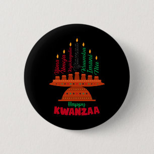 Kinara Seven Candles Principles Of Kwanzaa Happy K 6 Cm Round Badge