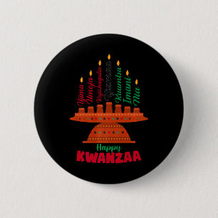 Kinara Seven Candles Principles Of Kwanzaa Happy K 6 Cm Round Badge