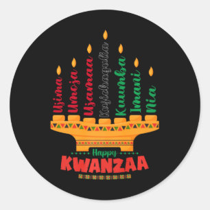 Kinara Seven Candles Principles Of Kwanzaa Happy K Classic Round Sticker