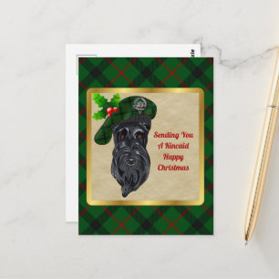 Kincaid Clan Badge & Tartan Christmas Postcard
