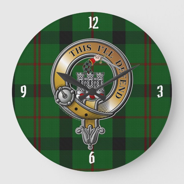 Kincaid Tartan & Badge Large Clock (Front)