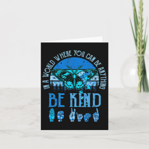 Kind Asl Autism Awareness Inspirational Retro Teac Card