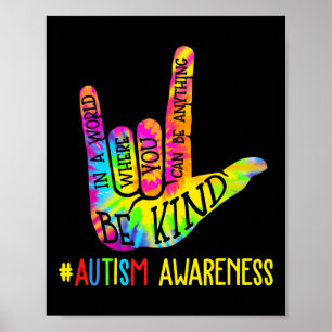Kind Asl Love Sign Language Hand Autism Awareness 