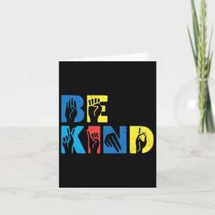 Kind Asl Love Sign Language Hand Autism Awareness  Card