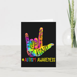 Kind Asl Love Sign Language Hand Autism Awareness Card