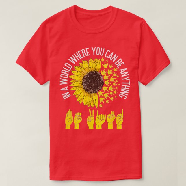 Kind Asl Sign Language Deaf Interpreter T-Shirt (Design Front)