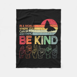 Kind Autism Awareness Asl Mum Teacher Kindness 20  Fleece Blanket